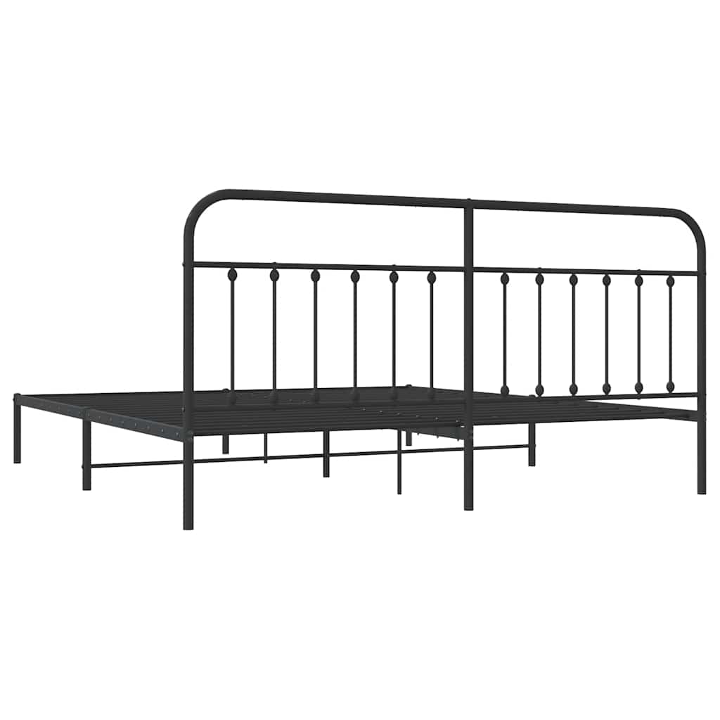 Bed Frame | Black | Powder-Coated Steel | Double | Industrial | Bed Frame