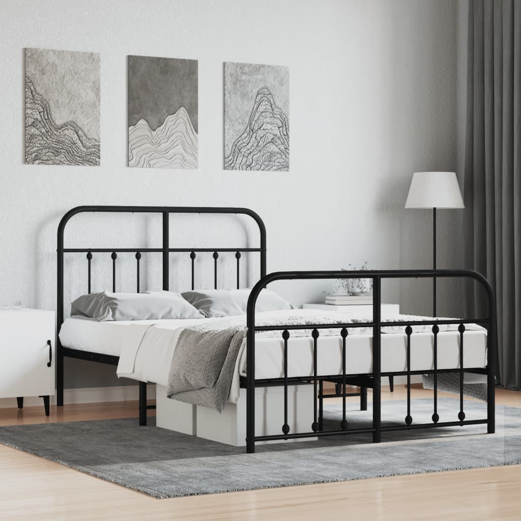 Bed Frame | Black | Powder-Coated Steel | Small Double | Bed Frame