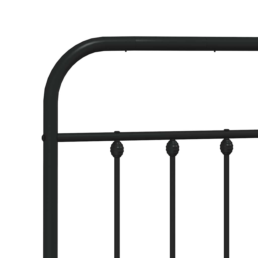 Metal Bed Frame without Mattress with Footboard Black 183x213cm