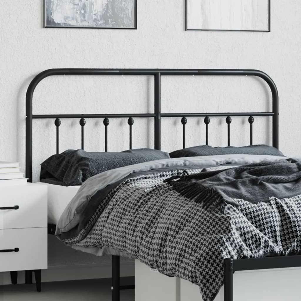 Metal Replace Headboard Black 140 cm