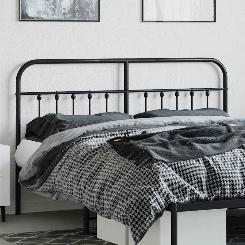 Metal Replace Headboard Black 160 cm