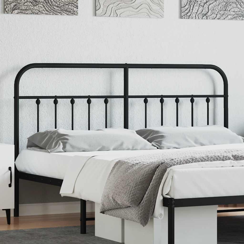 Metal Replace Headboard Black 160 cm