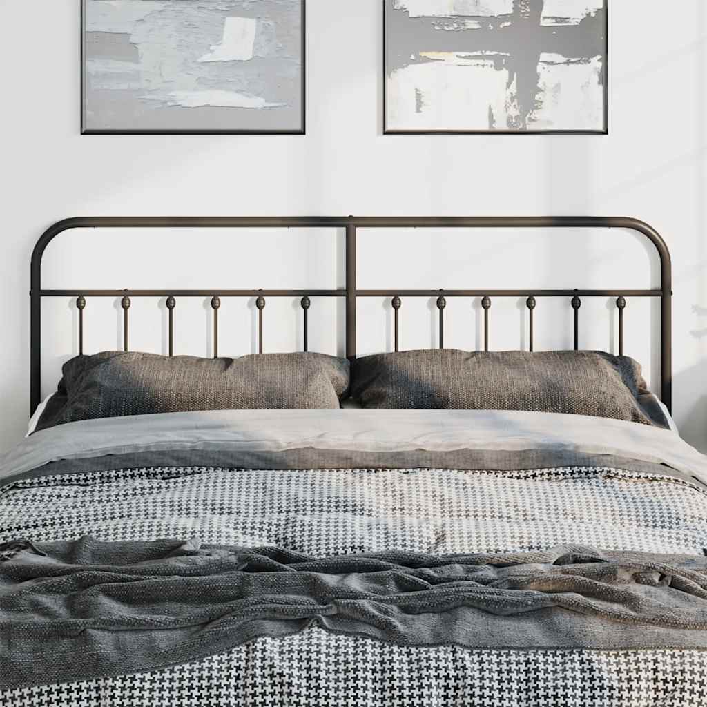 Metal Replace Headboard Black 180 cm
