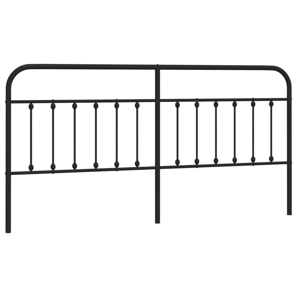 vidaXL Metal Headboard Black 193 cm