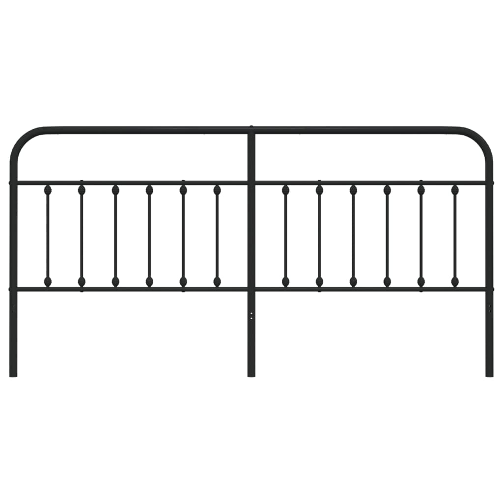 vidaXL Metal Headboard Black 193 cm