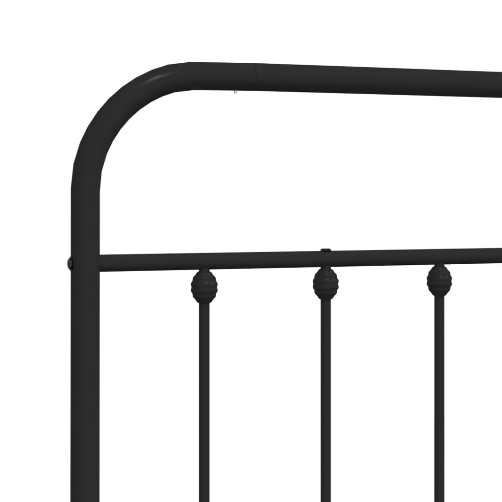 vidaXL Metal Headboard Black 193 cm