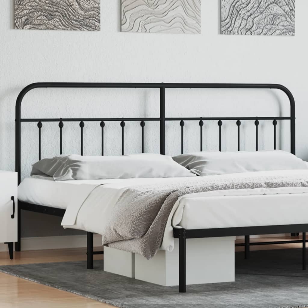 vidaXL Metal Headboard Black 193 cm