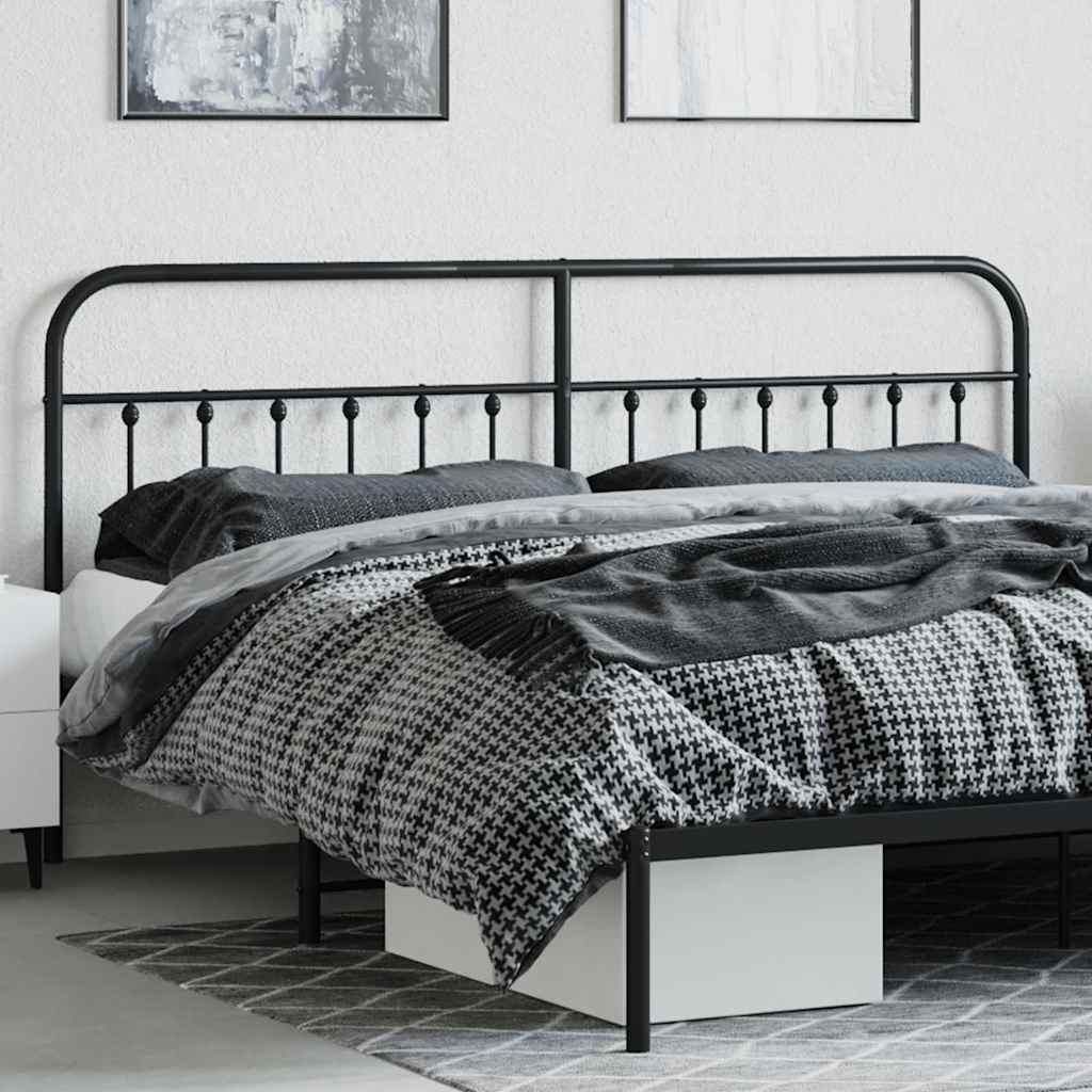 Metal Replace Headboard Black 200 cm