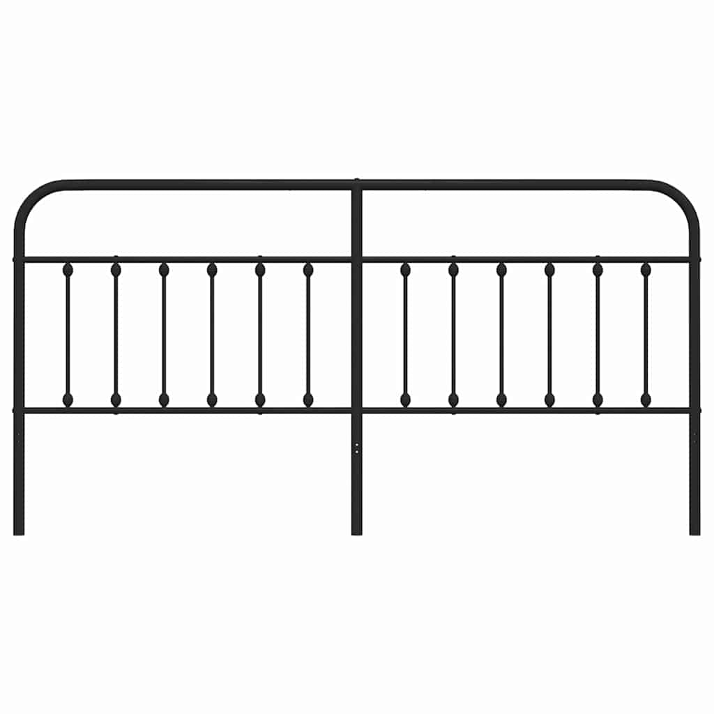 Metal Replace Headboard Black 200 cm
