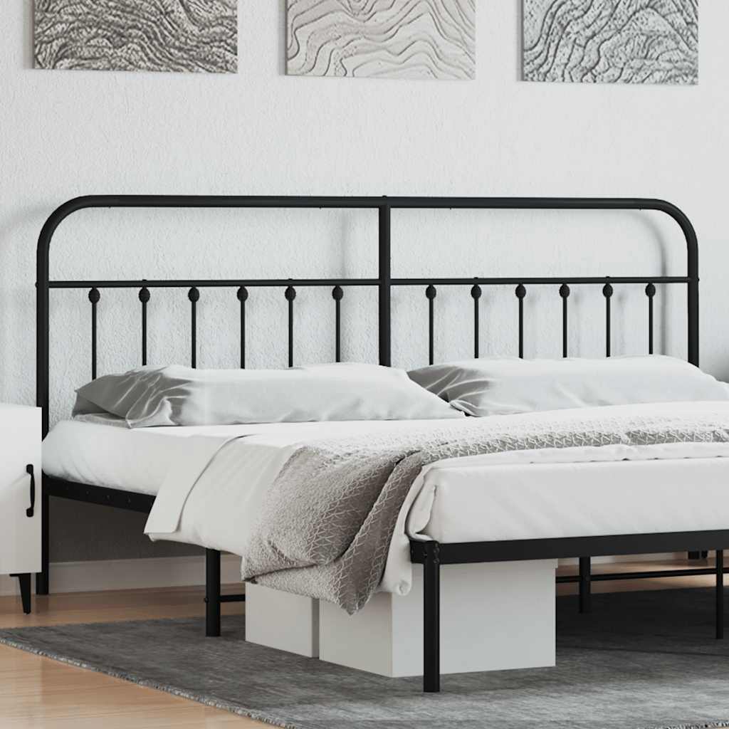 Metal Replace Headboard Black 200 cm