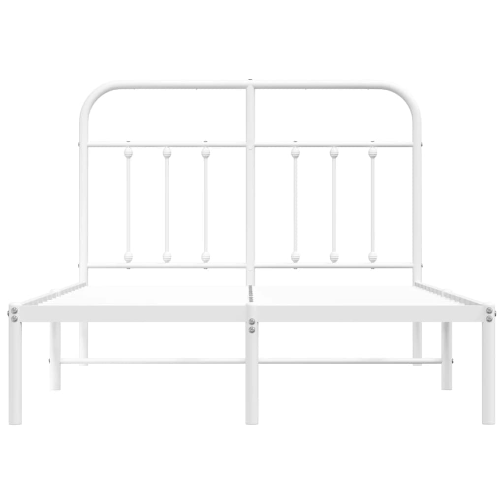 Bed Frame | White | Powder-Coated Steel | Double | Bed Frame