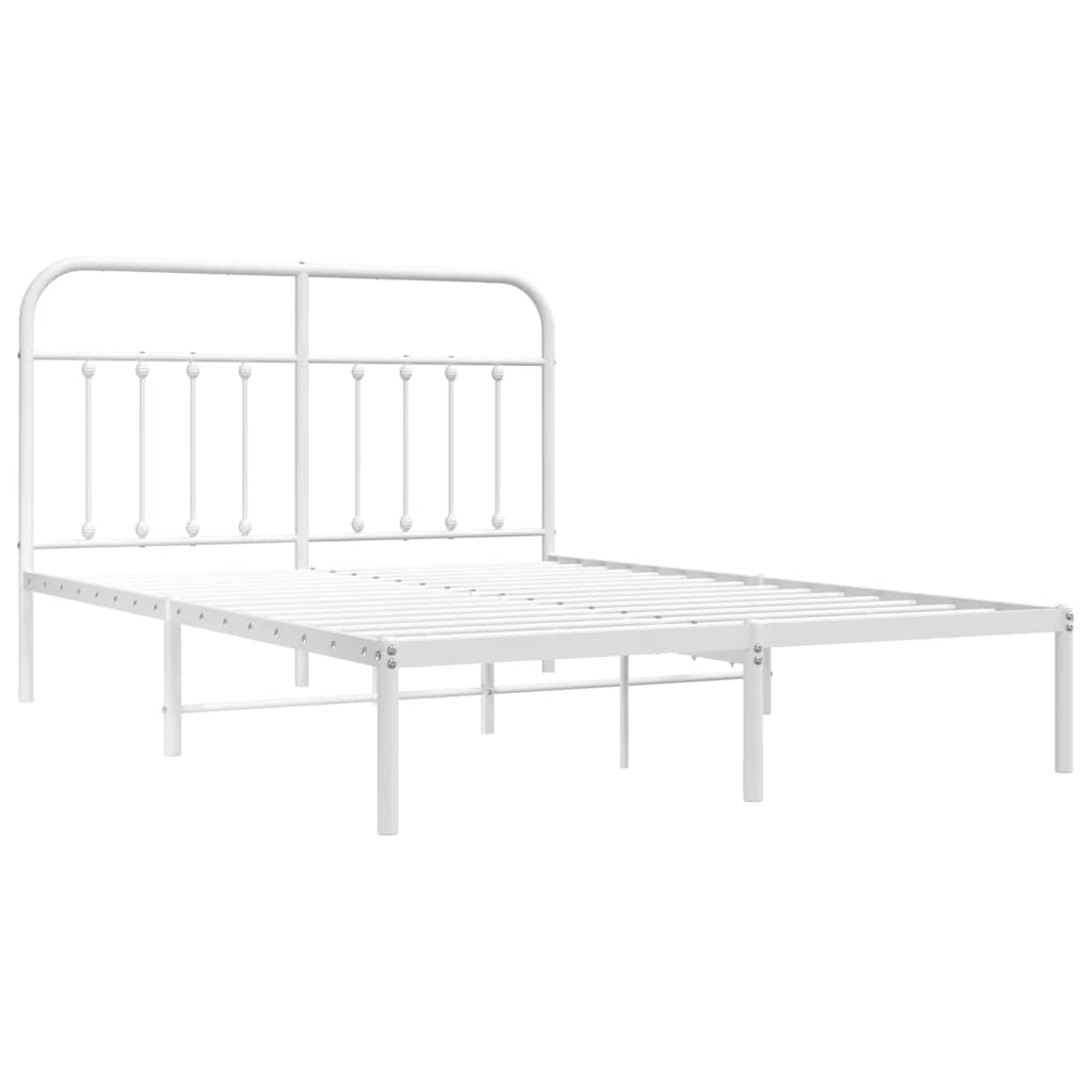 Bed Frame | White | Steel | 140x190cm | Bed Frame | Rectangular