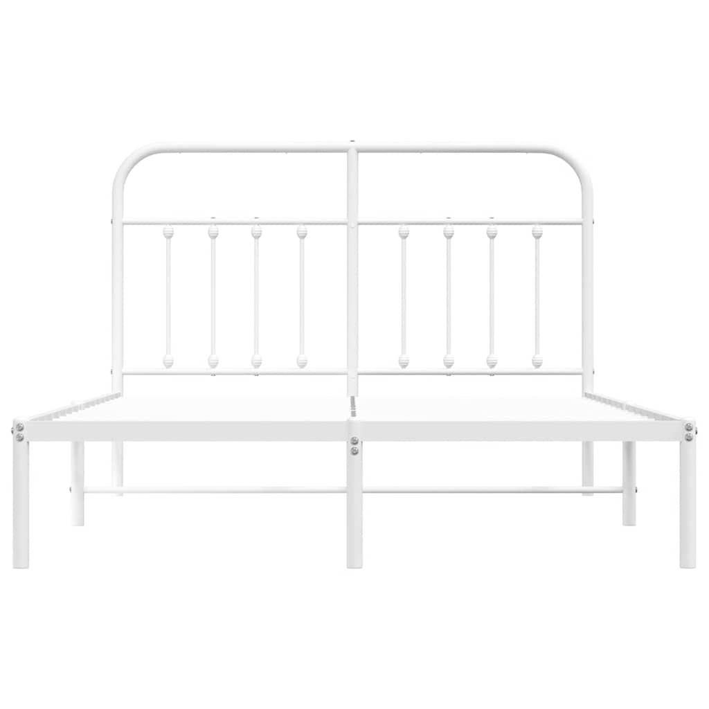 Bed Frame | White | Steel | 140x190cm | Bed Frame | Rectangular