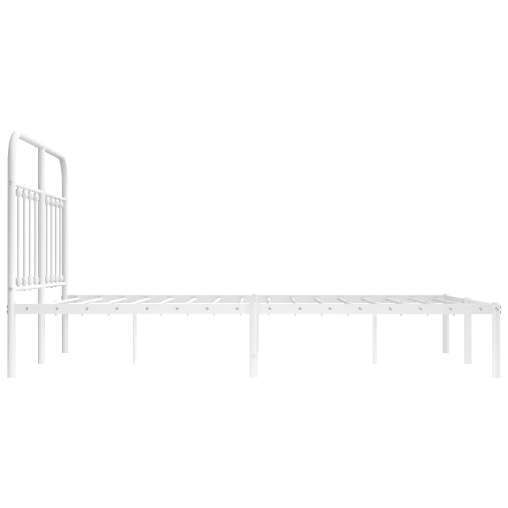 Bed Frame | White | Steel | 140x190cm | Bed Frame | Rectangular