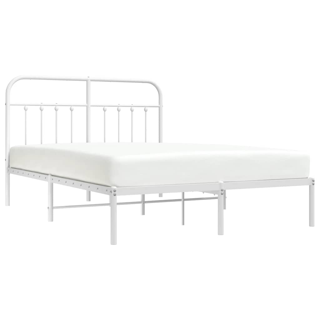 Bed Frame | White | Steel | Double Size | Bed Frame | Rectangular