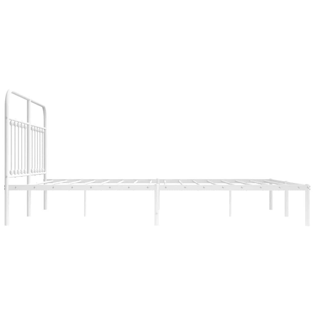 Bed Frame | White | Powder-Coated Steel | 180x200 cm | | Rectangular