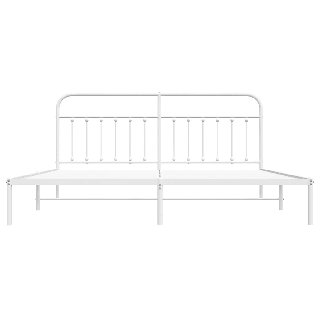 Bed Frame | White | Powder-Coated Steel | Double | Bed Frame