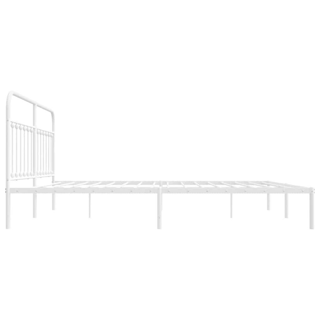 Bed Frame | White | Powder-Coated Steel | Double | Bed Frame