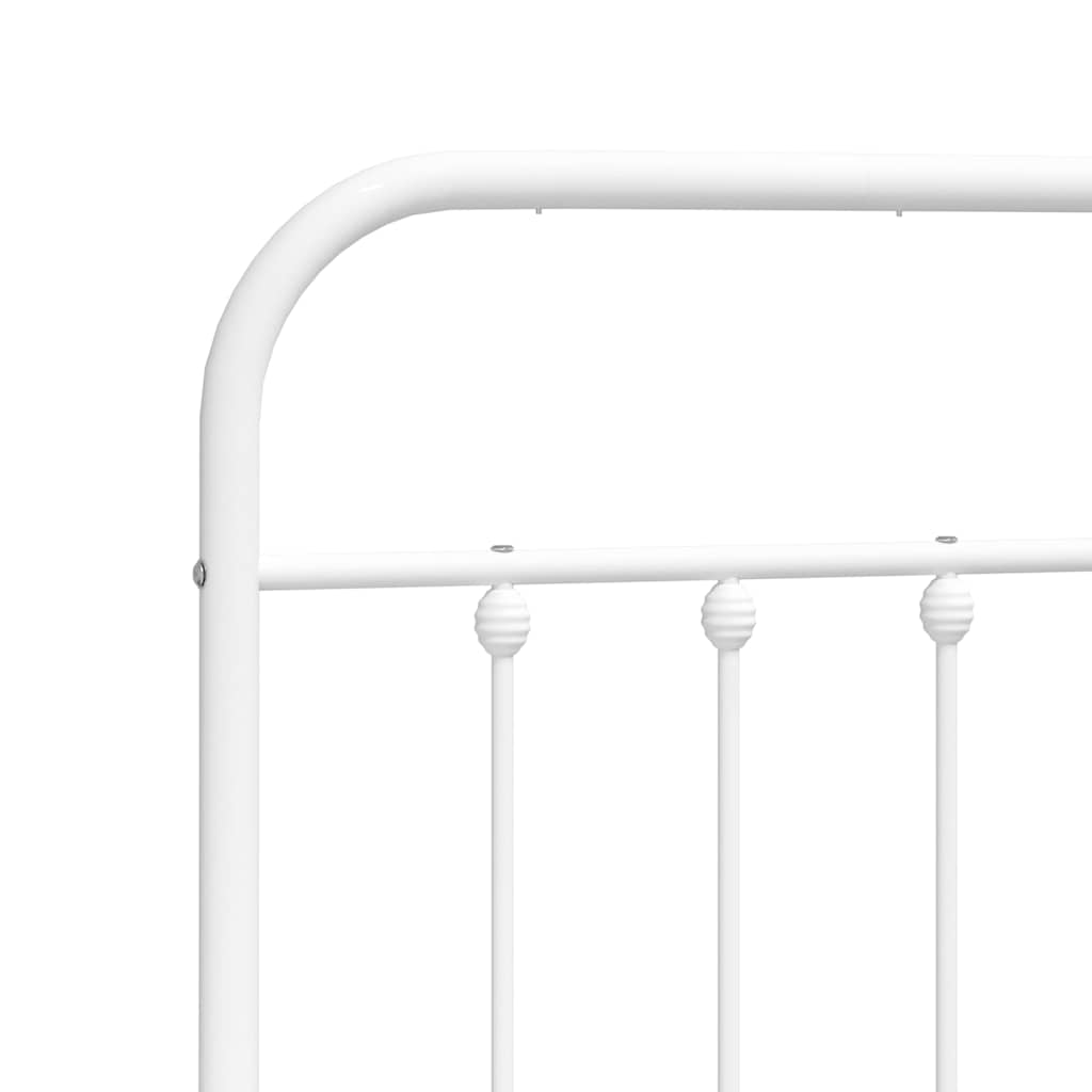 Metal Bed Frame without Mattress with Footboard White 120x200cm