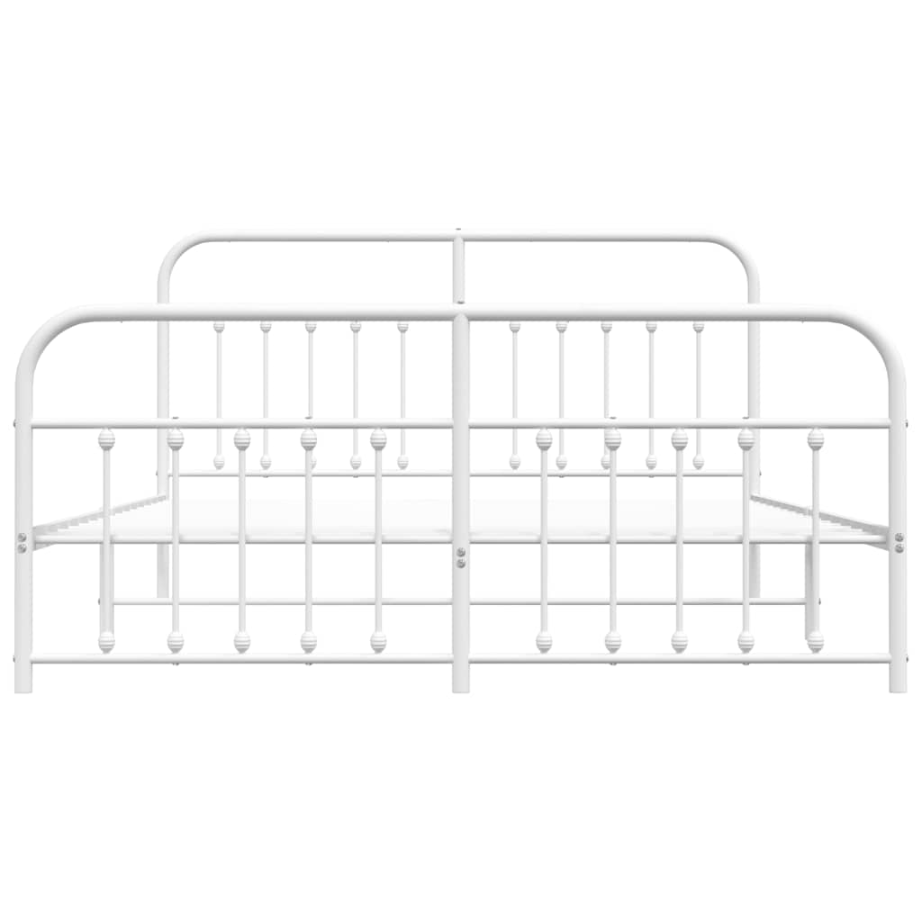 Bed Frame | White | Steel | Double | Bed Frame | Rectangular