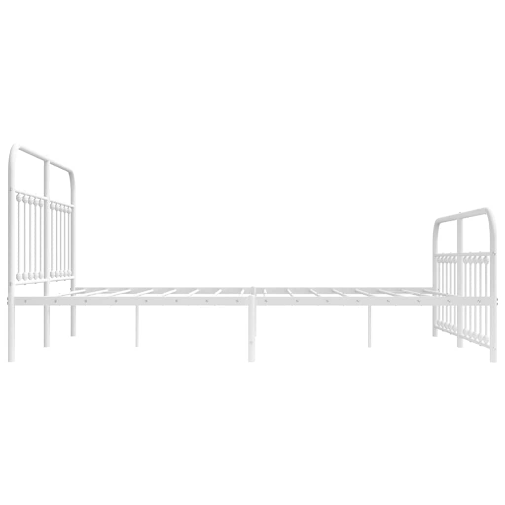 Bed Frame | White | Steel | Double | Bed Frame | Rectangular