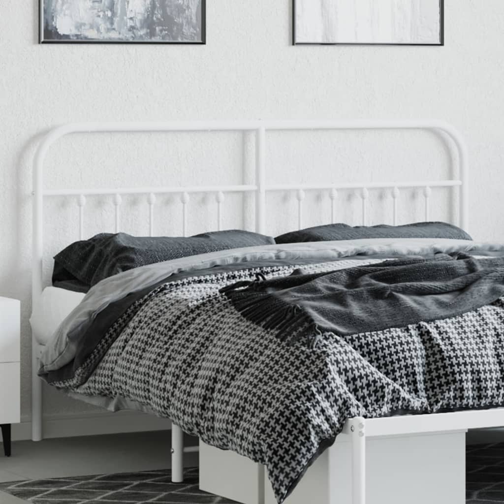 vidaXL Metal Headboard White 160 cm