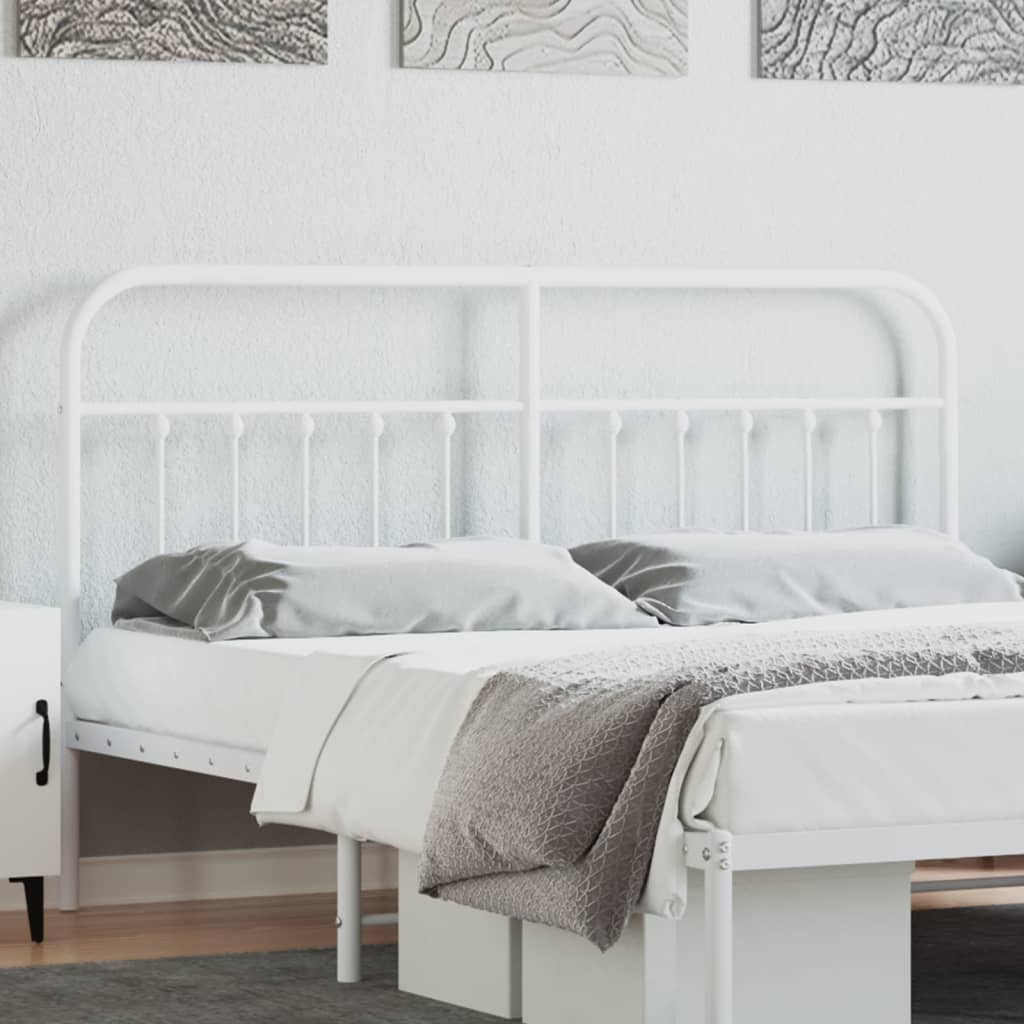 vidaXL Metal Headboard White 160 cm