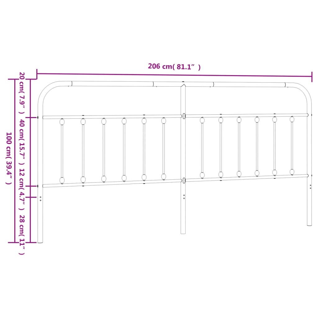 Metal Replace Headboard White 200 cm