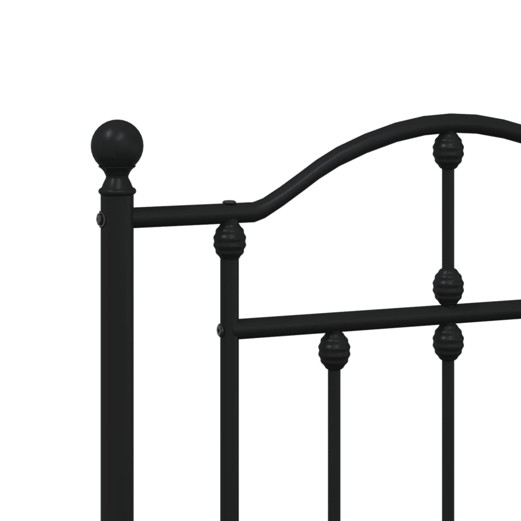 vidaXL Metal Bed Frame without Mattress with Footboard Black 180x200cm