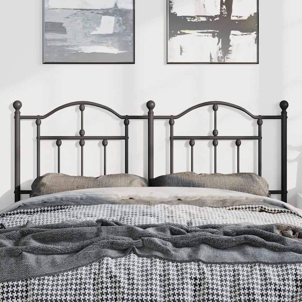 Metal Replace Headboard Black 135 cm