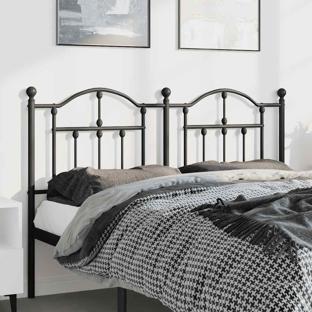 Metal Replace Headboard Black 135 cm