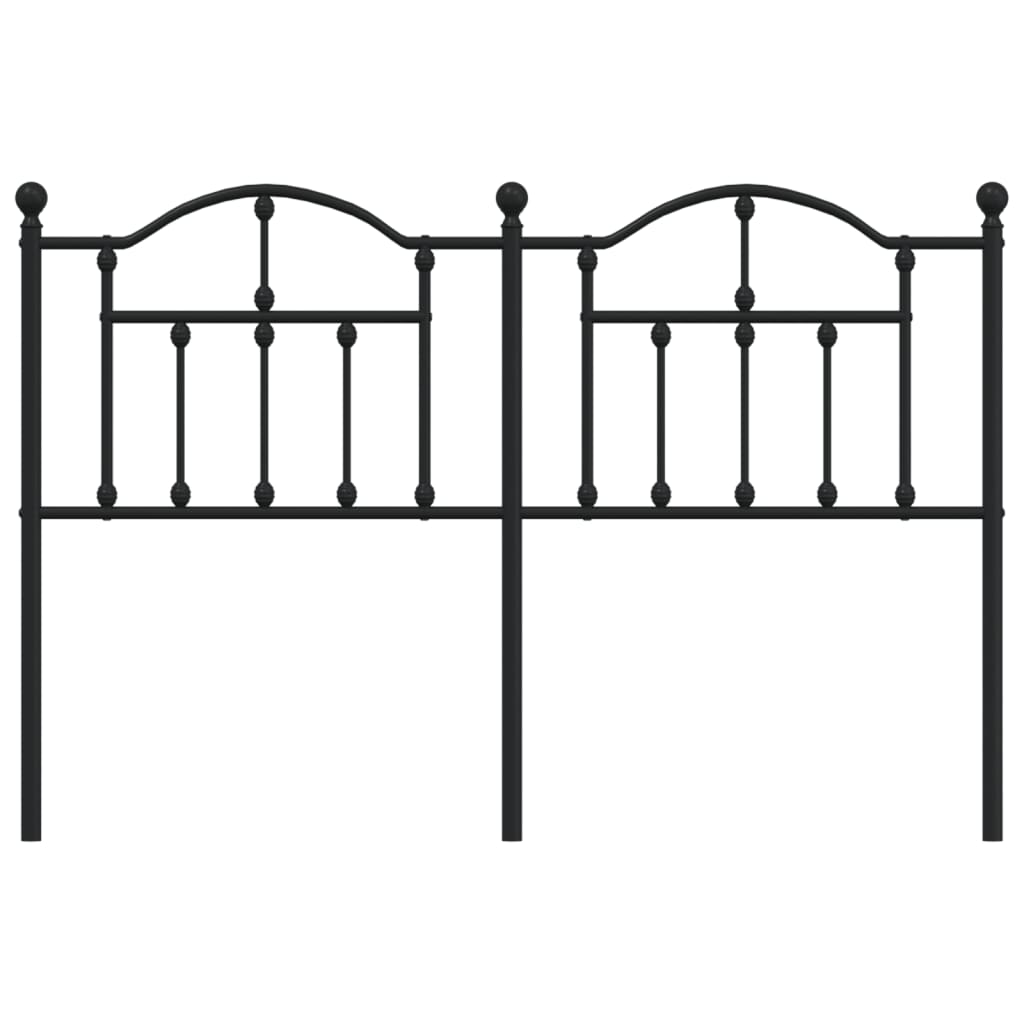 vidaXL Metal Headboard Black 150 cm