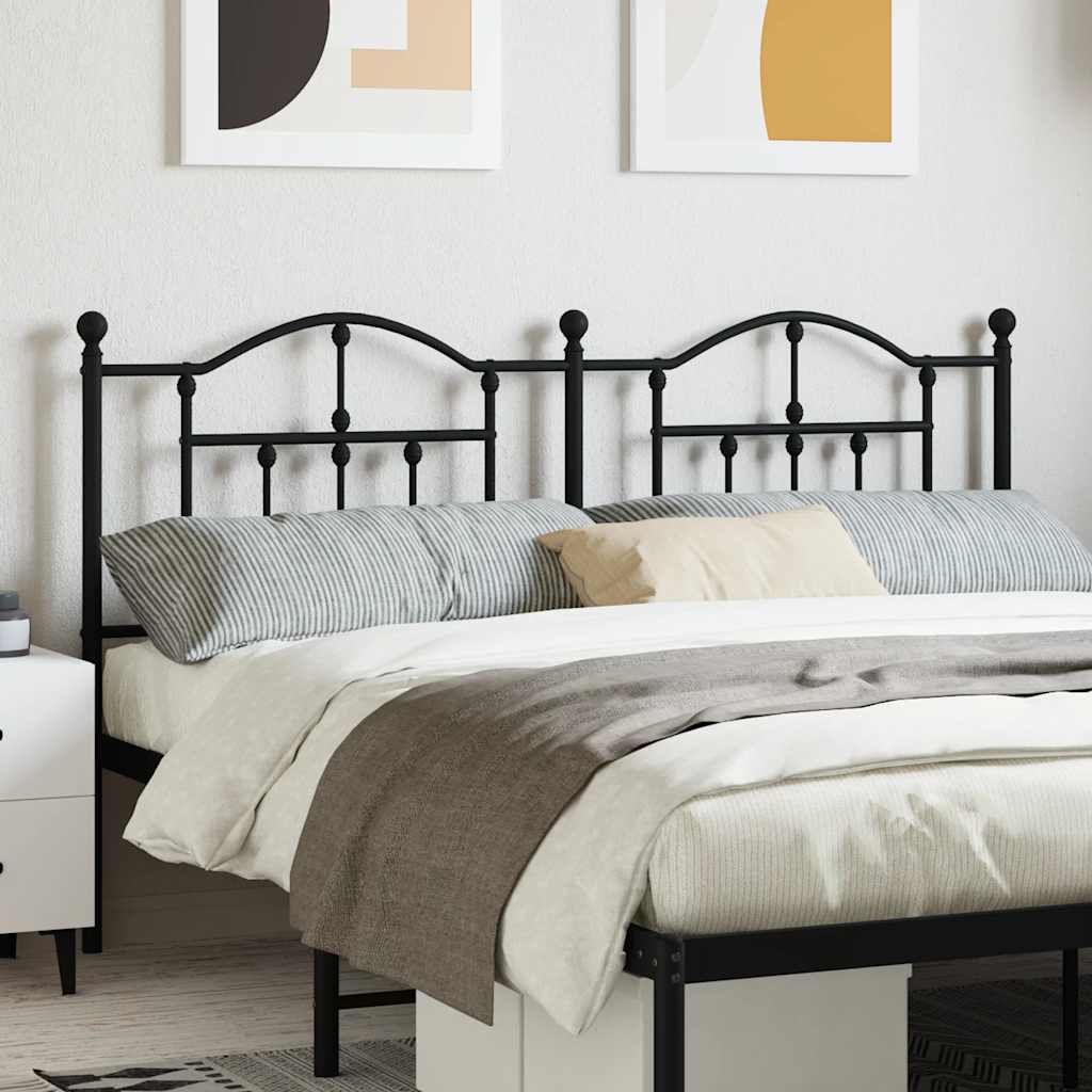 Metal Replace Headboard Black 160 cm