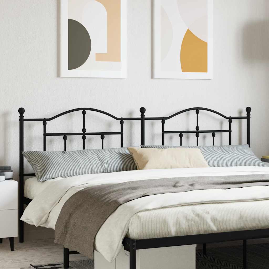 Metal Replace Headboard Black 200 cm