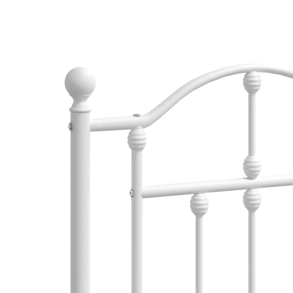 Metal Bed Frame without Mattress with Headboard White 120x200cm
