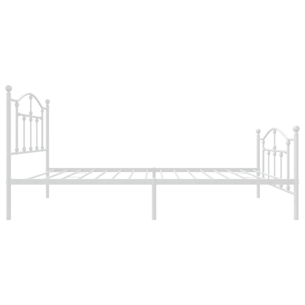 vidaXL Metal Bed Frame without Mattress with Footboard White 80x200cm