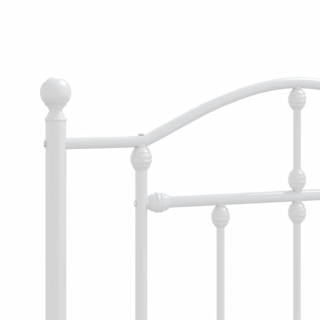 vidaXL Metal Bed Frame without Mattress with Footboard White 80x200cm