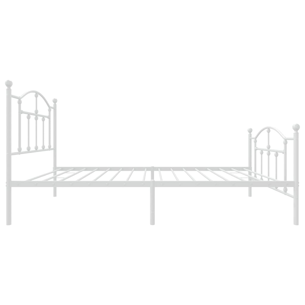 vidaXL Metal Bed Frame without Mattress with Footboard White 100x190cm