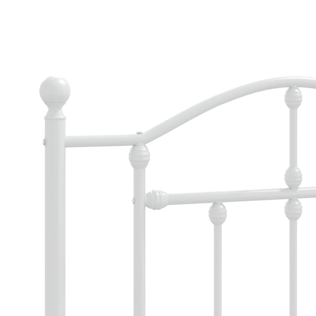 vidaXL Metal Bed Frame without Mattress with Footboard White 100x190cm