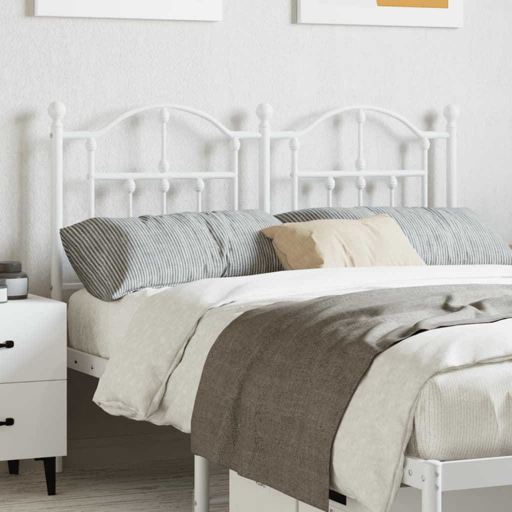 vidaXL Metal Headboard White 120 cm