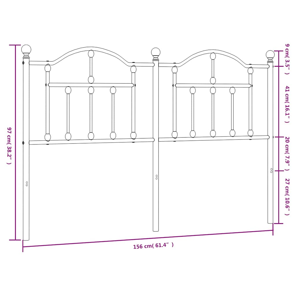 Metal Replace Headboard White 150 cm