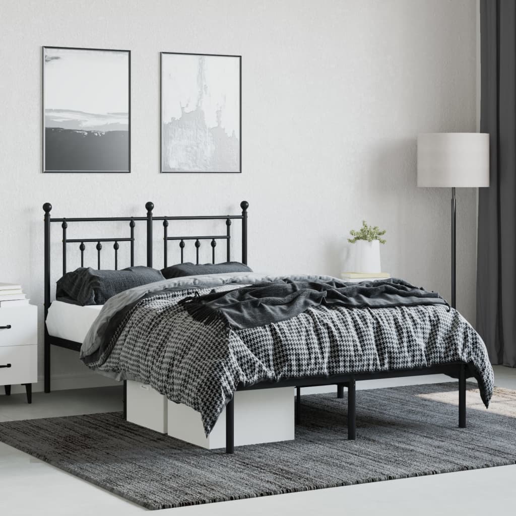 Bed Frame | Black | Powder-coated steel | Small Double | Metal Bed Frame