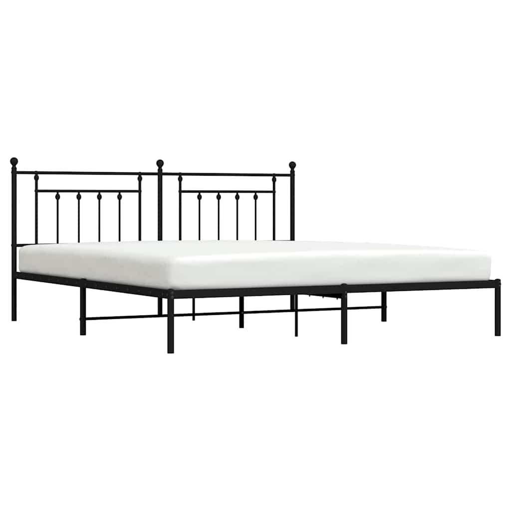 Bed Frame | Black | Powder-Coated Steel | Double | Bed Frame
