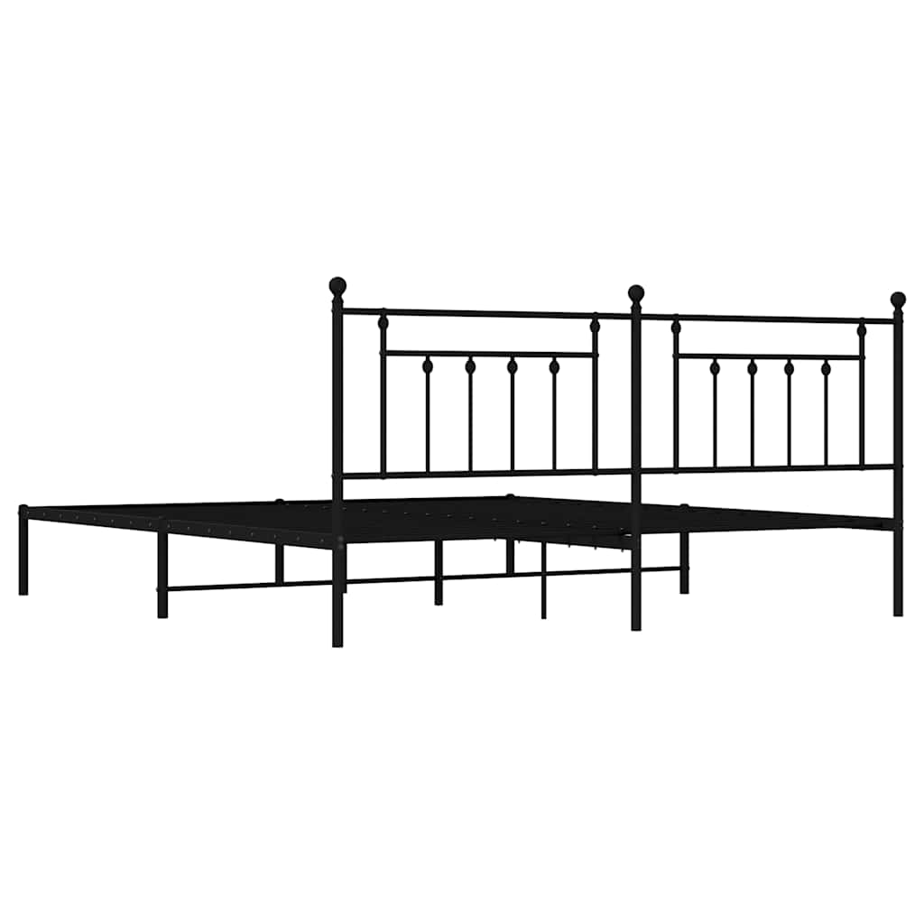 Bed Frame | Black | Powder-Coated Steel | Double | Bed Frame