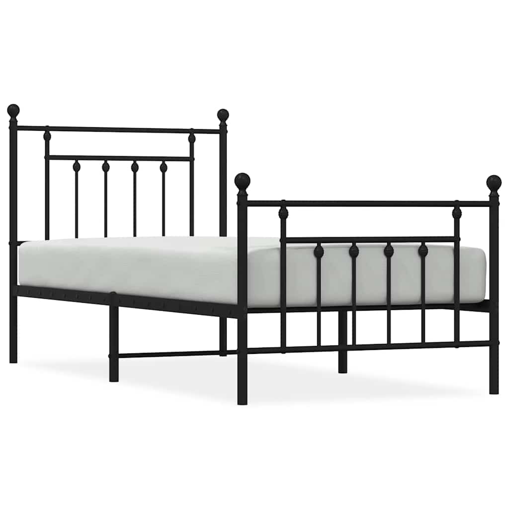 Bed Frame | Black | Powder-Coated Steel | Single | Bed Frame