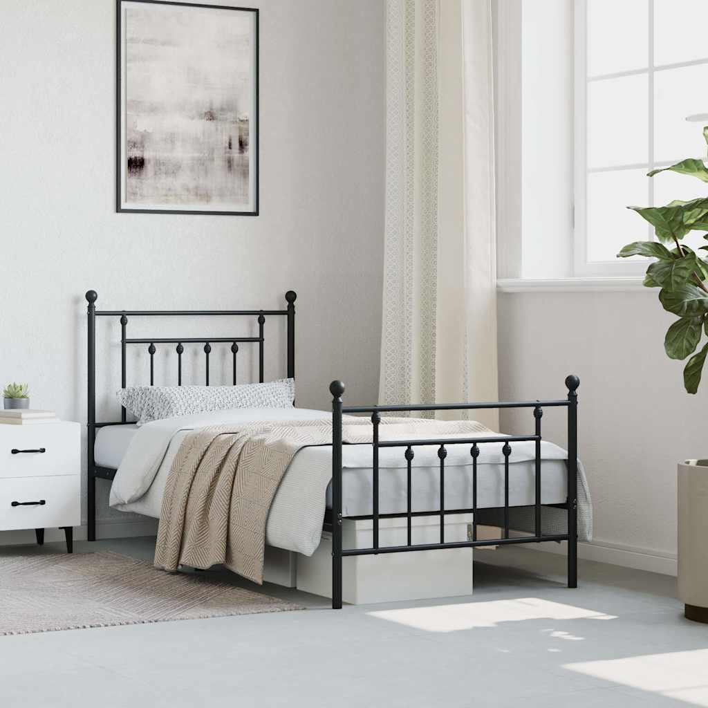 Bed Frame | Black | Powder-Coated Steel | Single | Bed Frame