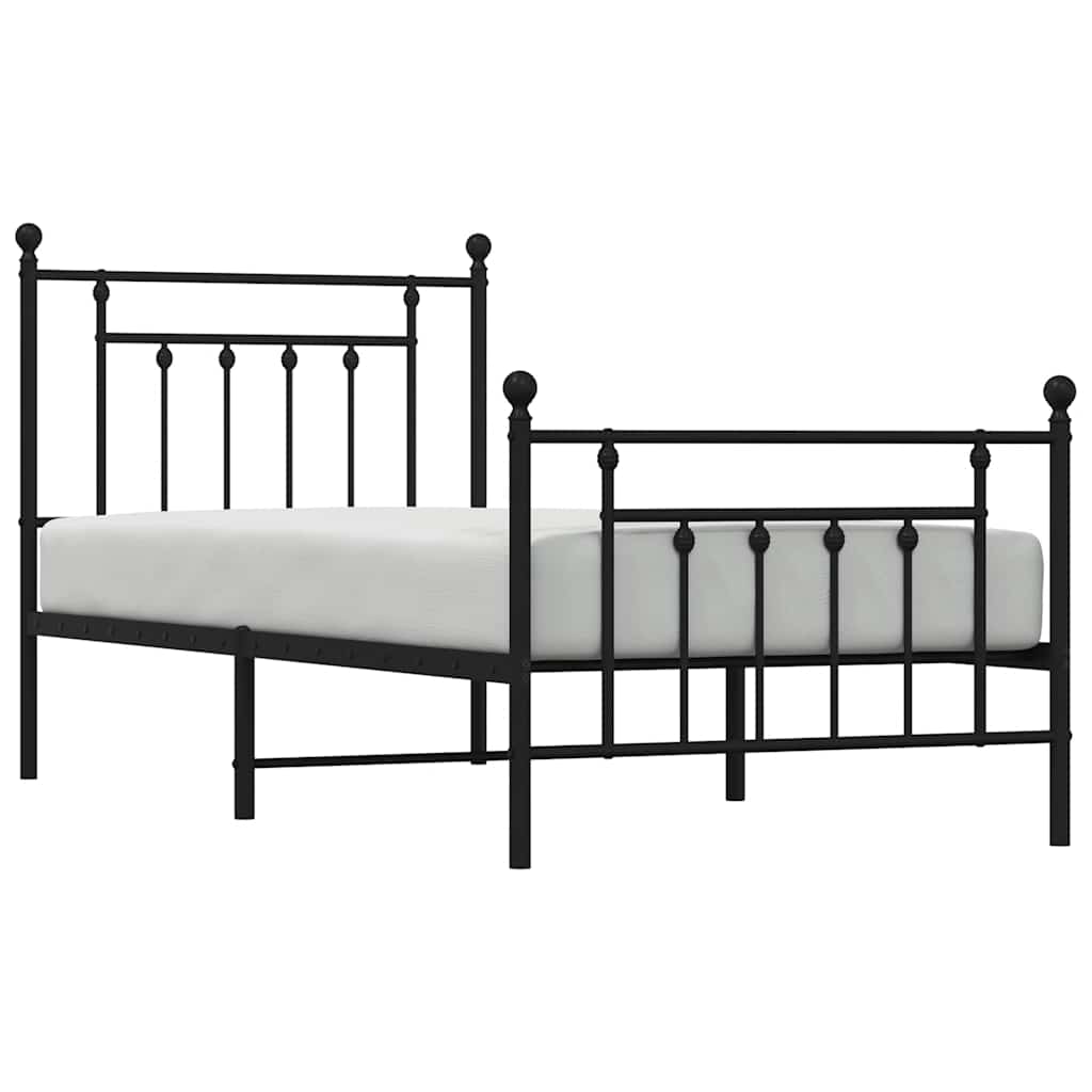 Bed Frame | Black | Powder-Coated Steel | Single | Bed Frame
