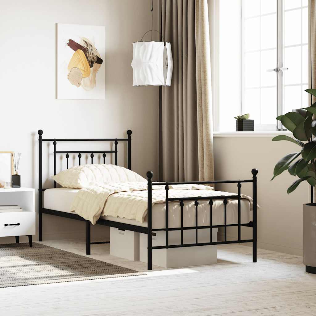 Bed Frame | Black | Powder-Coated Steel | Single | Bed Frame