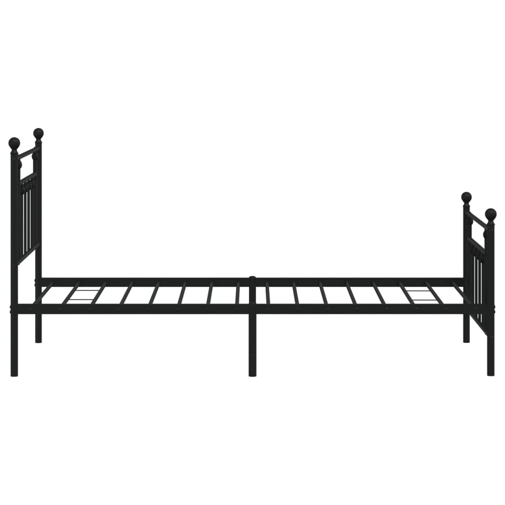 vidaXL Metal Bed Frame without Mattress with Footboard Black 90x200cm