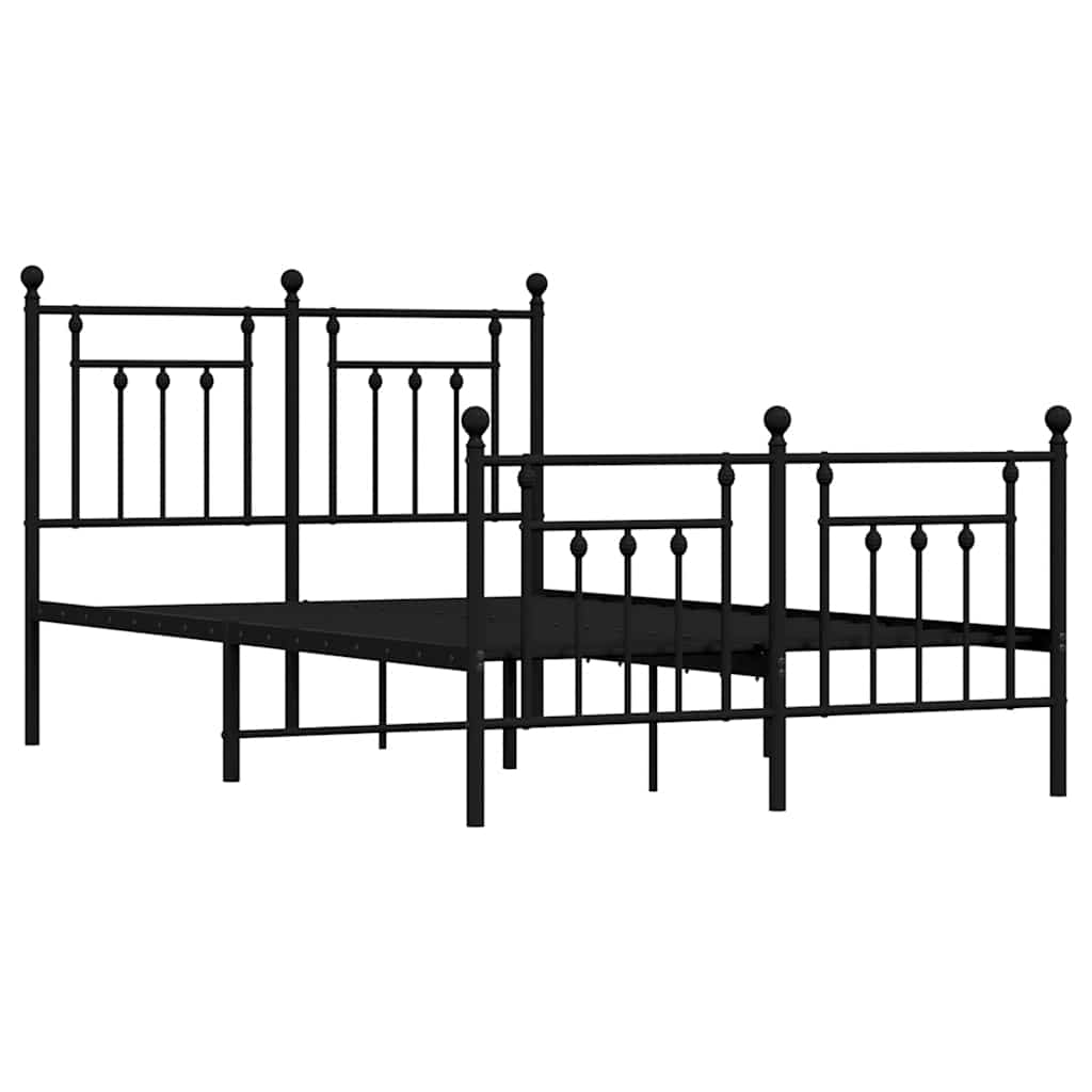 Bed Frame | Black | Powder-Coated Steel | Small Double | Metal Bed Frame